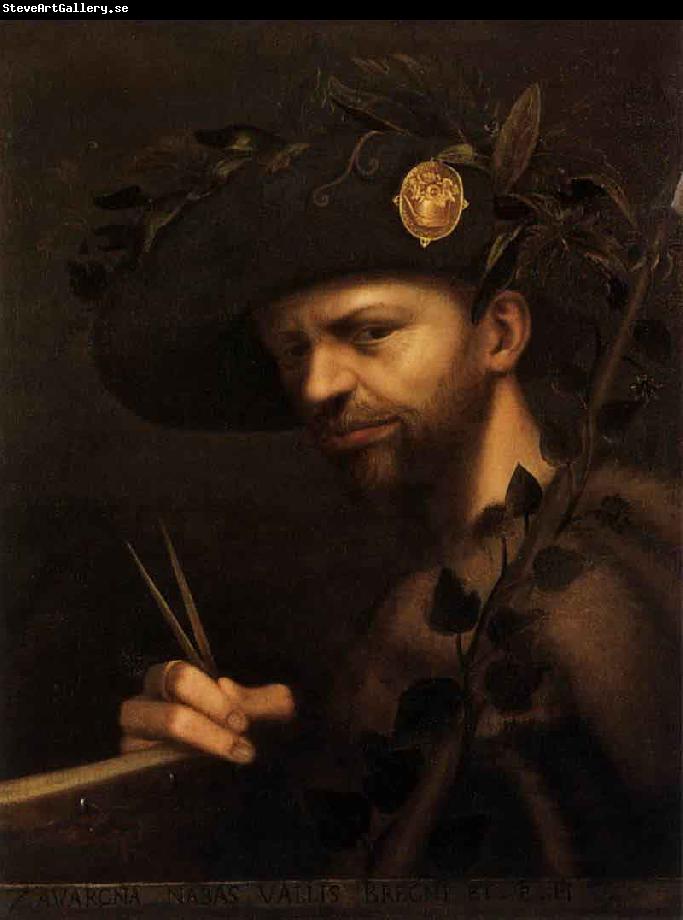 Giovanni Paolo Lomazzo self portrait as Abbot of the Accademia della Val di Blenio